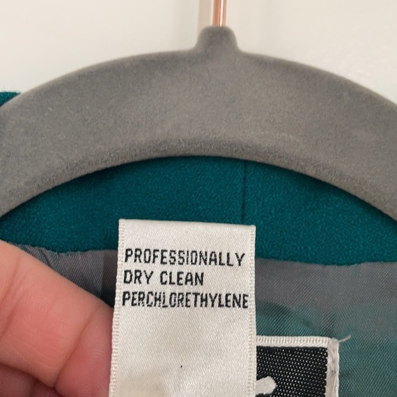 Vintage 90s‎ teal Wool Blazer - Picture 5 of 5